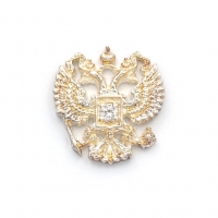 Значок на лацкан «Герб России» серебро малый