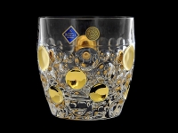 Набор стаканов для виски Lisboa хрустальных «золотые шары»