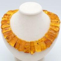 Колье из прозрачного янтаря «Помпеи» медового цвета 