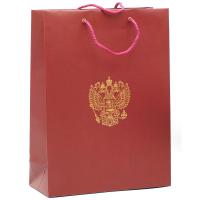 Пакет подарочный «Герб РФ» матовый 30×40