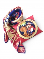 Платок «Конёк-Горбунок» с ручной подшивкой