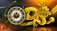 Календарь квартальный «Символ года. Золотой дракон» с часами
