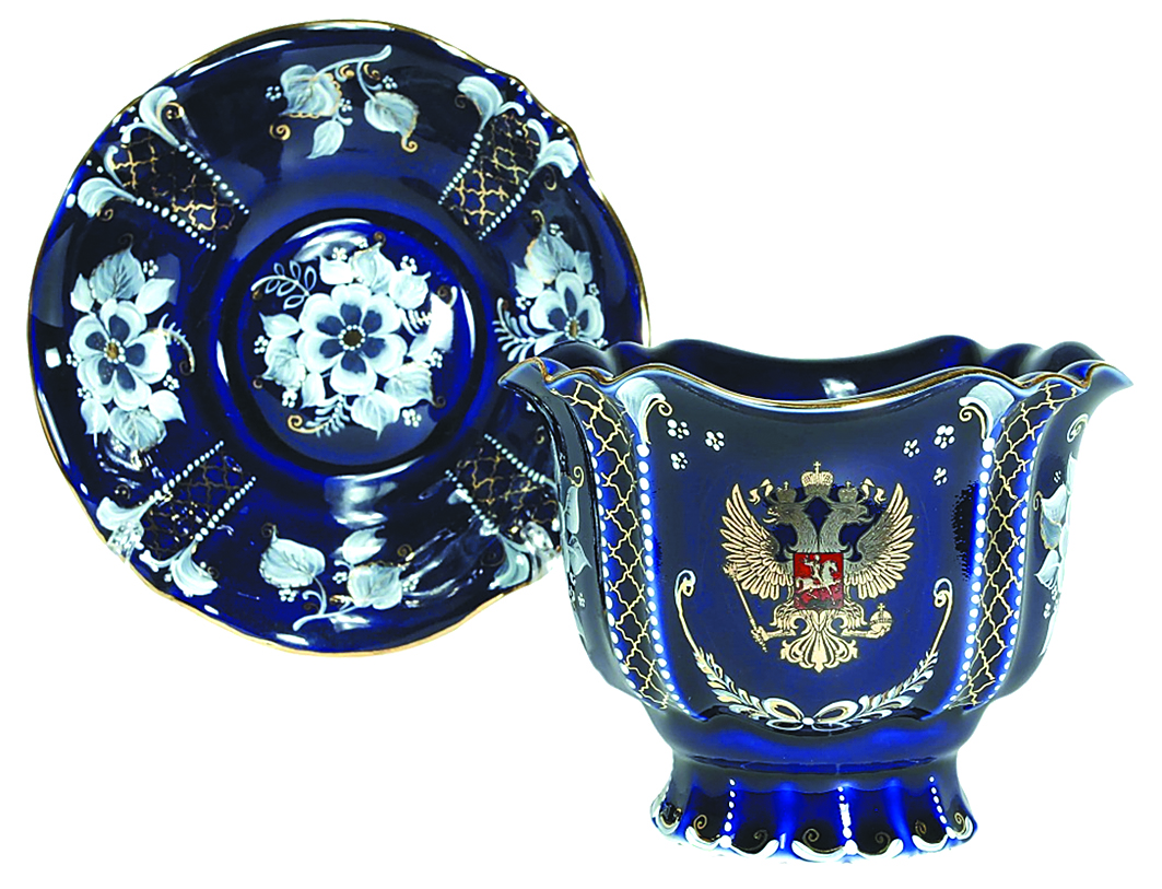 Чайная пара «Сударушка» с гербом РФ