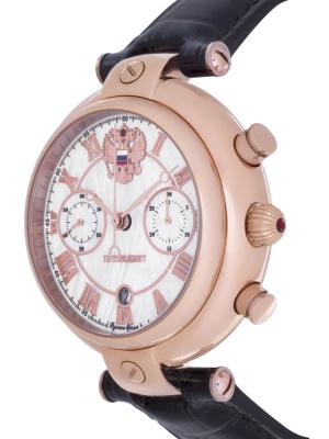 Часы мужские «Президент» Герб РФ механический хронограф с автоподзаводом розовое золото