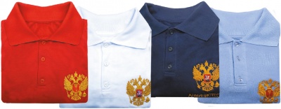 Рубашка «Поло» мужская с символикой РФ