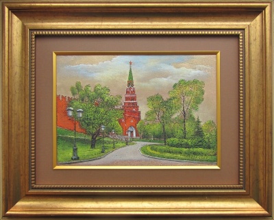 Гравюра «Боровицкая башня Кремля»