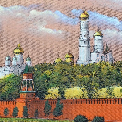 Гравюра «Вид на набережную Кремля» малая