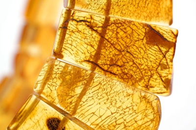 Колье из прозрачного янтаря «Помпеи» медового цвета 