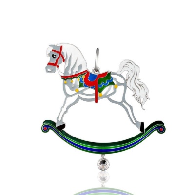 Ёлочная игрушка «Лошадка» серебро